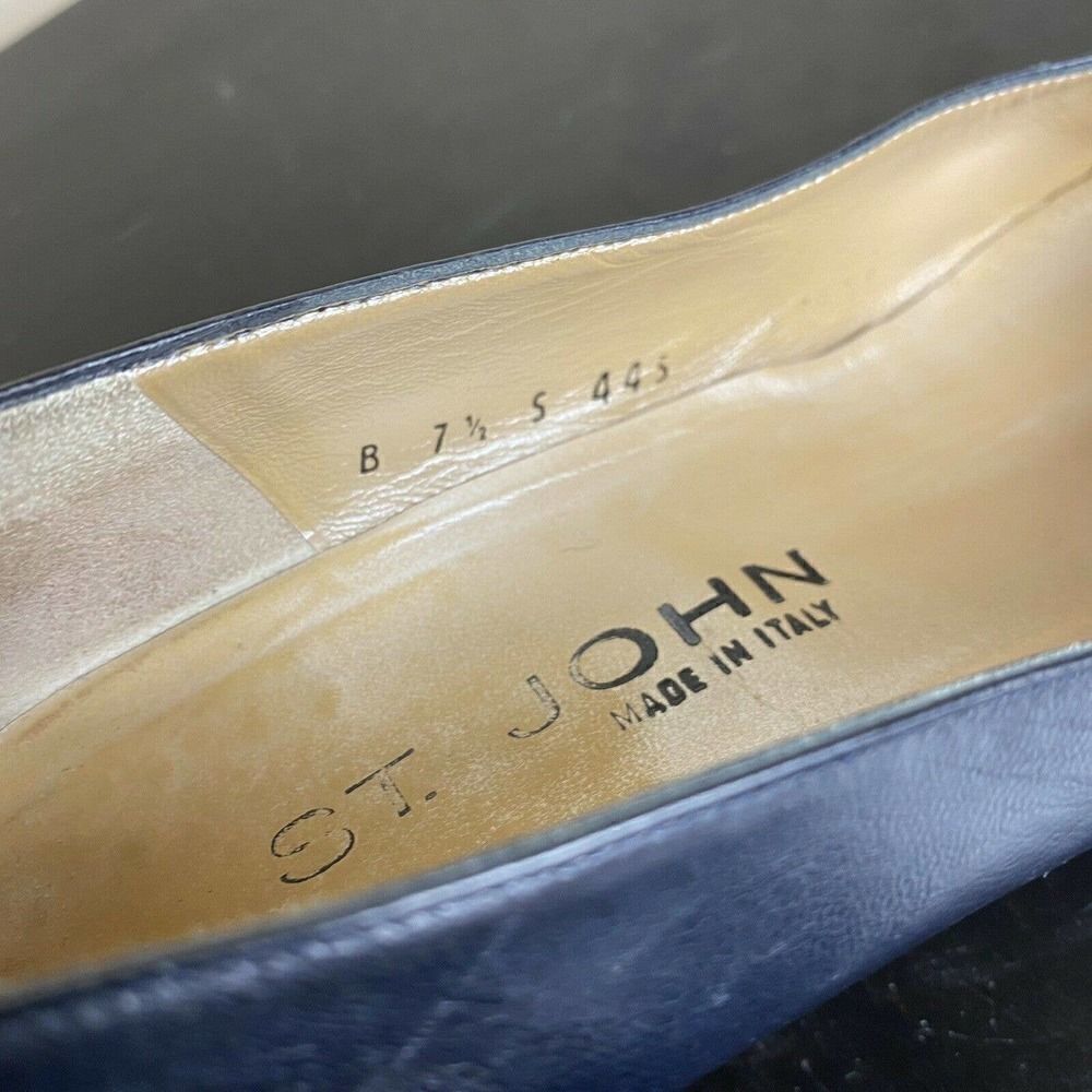 St. John Italy Vintage Cap Toe Pointed Toe Slip On Heels 6.5B - Picture 6 of 8